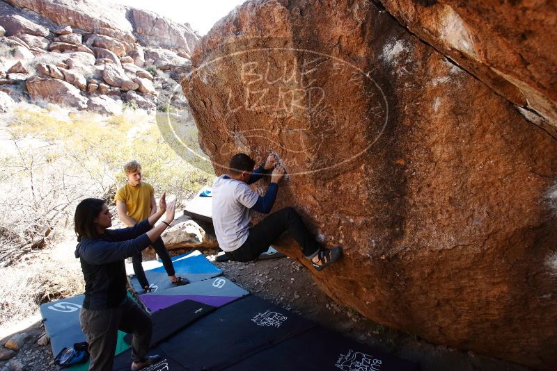 Bouldering in Hueco Tanks on 01/26/2019 with Blue Lizard Climbing and Yoga

Filename: SRM_20190126_1127340.jpg
Aperture: f/5.6
Shutter Speed: 1/250
Body: Canon EOS-1D Mark II
Lens: Canon EF 16-35mm f/2.8 L