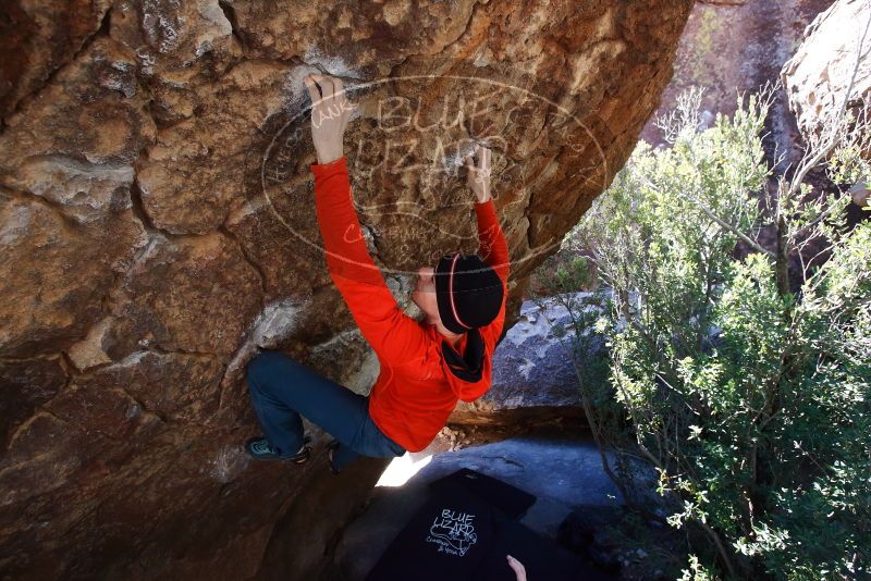 Bouldering in Hueco Tanks on 01/26/2019 with Blue Lizard Climbing and Yoga

Filename: SRM_20190126_1221181.jpg
Aperture: f/5.0
Shutter Speed: 1/250
Body: Canon EOS-1D Mark II
Lens: Canon EF 16-35mm f/2.8 L