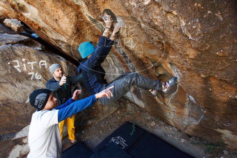 Bouldering in Hueco Tanks on 01/26/2019 with Blue Lizard Climbing and Yoga

Filename: SRM_20190126_1239360.jpg
Aperture: f/4.5
Shutter Speed: 1/200
Body: Canon EOS-1D Mark II
Lens: Canon EF 16-35mm f/2.8 L