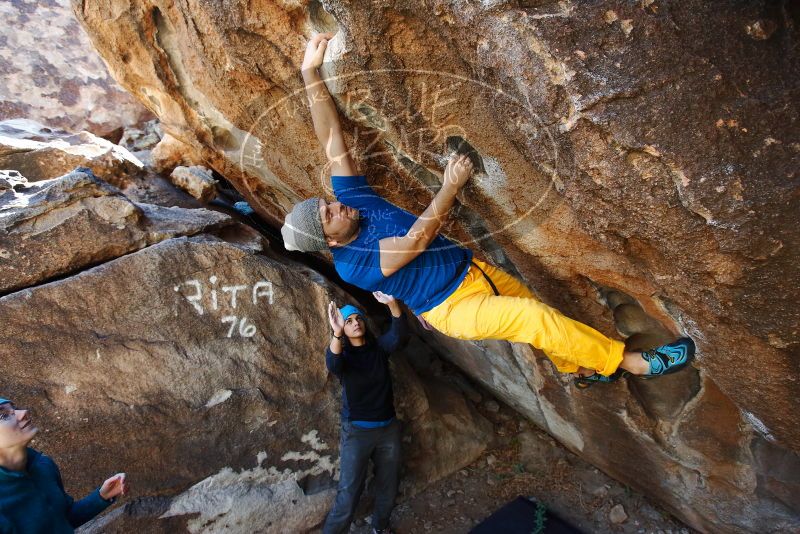 Bouldering in Hueco Tanks on 01/26/2019 with Blue Lizard Climbing and Yoga

Filename: SRM_20190126_1243470.jpg
Aperture: f/5.0
Shutter Speed: 1/250
Body: Canon EOS-1D Mark II
Lens: Canon EF 16-35mm f/2.8 L