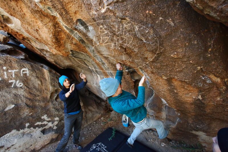 Bouldering in Hueco Tanks on 01/26/2019 with Blue Lizard Climbing and Yoga

Filename: SRM_20190126_1244581.jpg
Aperture: f/4.0
Shutter Speed: 1/250
Body: Canon EOS-1D Mark II
Lens: Canon EF 16-35mm f/2.8 L