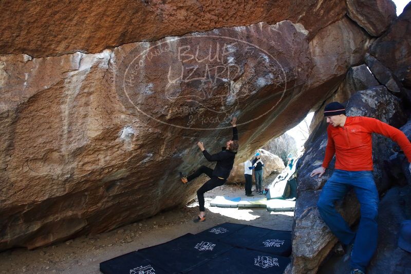 Bouldering in Hueco Tanks on 01/26/2019 with Blue Lizard Climbing and Yoga

Filename: SRM_20190126_1352081.jpg
Aperture: f/5.0
Shutter Speed: 1/250
Body: Canon EOS-1D Mark II
Lens: Canon EF 16-35mm f/2.8 L