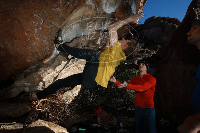 Bouldering in Hueco Tanks on 01/26/2019 with Blue Lizard Climbing and Yoga

Filename: SRM_20190126_1618300.jpg
Aperture: f/6.3
Shutter Speed: 1/250
Body: Canon EOS-1D Mark II
Lens: Canon EF 16-35mm f/2.8 L