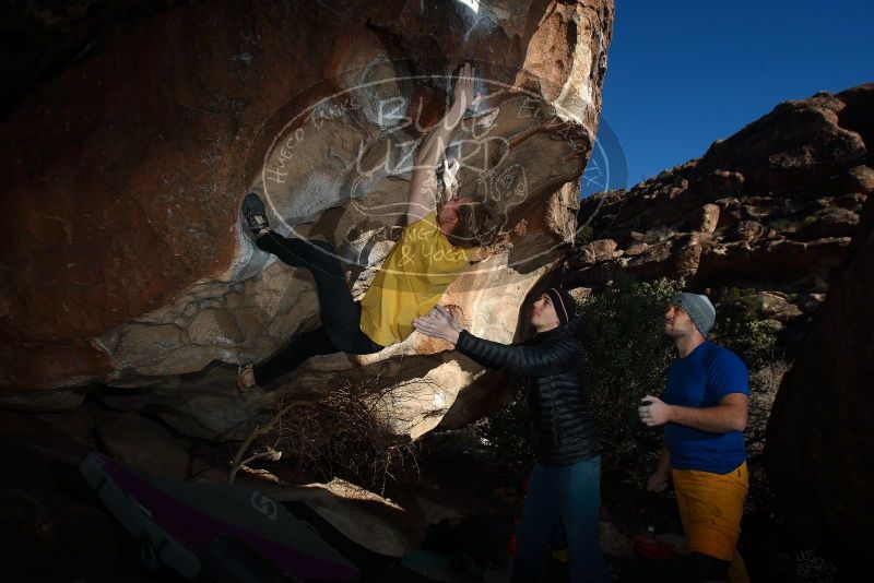 Bouldering in Hueco Tanks on 01/26/2019 with Blue Lizard Climbing and Yoga

Filename: SRM_20190126_1637210.jpg
Aperture: f/6.3
Shutter Speed: 1/250
Body: Canon EOS-1D Mark II
Lens: Canon EF 16-35mm f/2.8 L