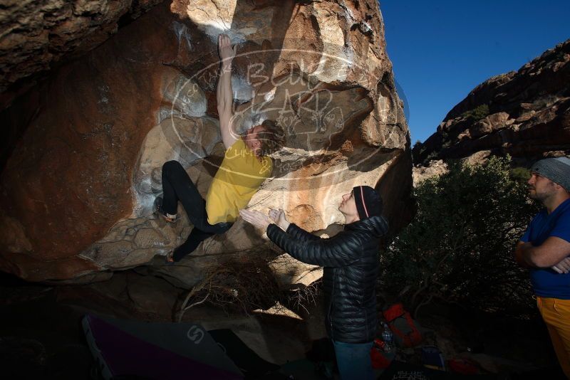 Bouldering in Hueco Tanks on 01/26/2019 with Blue Lizard Climbing and Yoga

Filename: SRM_20190126_1642290.jpg
Aperture: f/6.3
Shutter Speed: 1/250
Body: Canon EOS-1D Mark II
Lens: Canon EF 16-35mm f/2.8 L