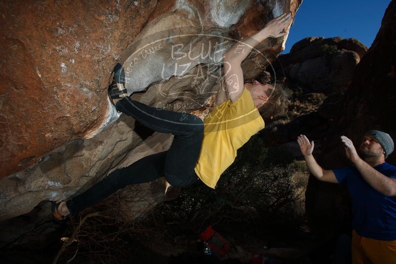 Bouldering in Hueco Tanks on 01/26/2019 with Blue Lizard Climbing and Yoga

Filename: SRM_20190126_1659330.jpg
Aperture: f/6.3
Shutter Speed: 1/250
Body: Canon EOS-1D Mark II
Lens: Canon EF 16-35mm f/2.8 L