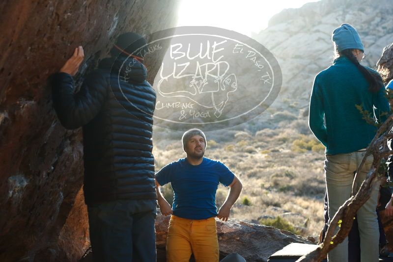 Bouldering in Hueco Tanks on 01/26/2019 with Blue Lizard Climbing and Yoga

Filename: SRM_20190126_1756230.jpg
Aperture: f/4.0
Shutter Speed: 1/250
Body: Canon EOS-1D Mark II
Lens: Canon EF 50mm f/1.8 II