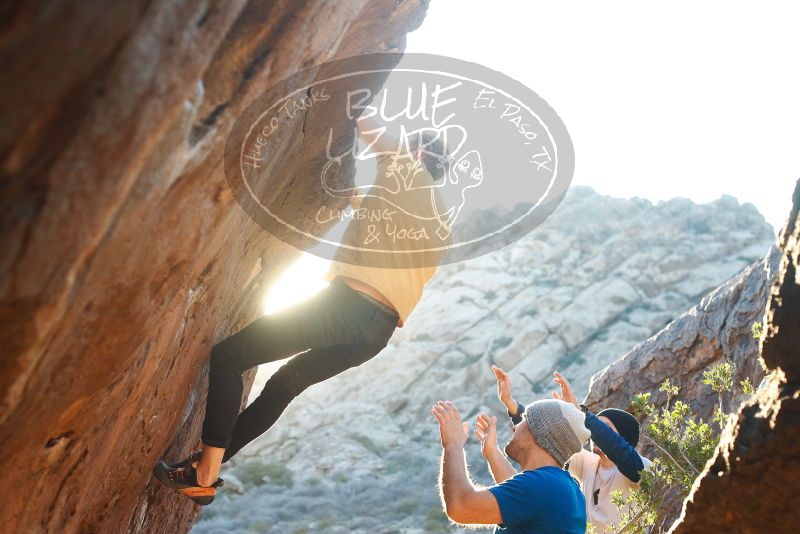 Bouldering in Hueco Tanks on 01/26/2019 with Blue Lizard Climbing and Yoga

Filename: SRM_20190126_1812420.jpg
Aperture: f/4.0
Shutter Speed: 1/250
Body: Canon EOS-1D Mark II
Lens: Canon EF 50mm f/1.8 II