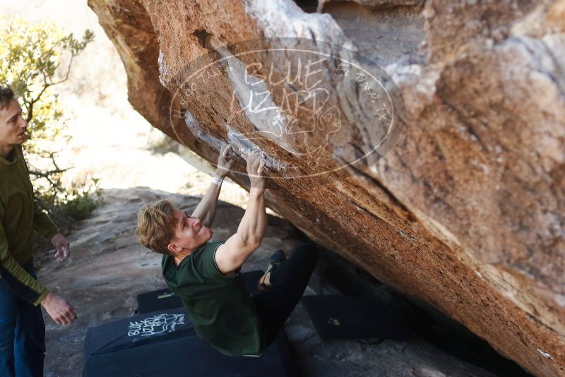 Bouldering in Hueco Tanks on 01/27/2019 with Blue Lizard Climbing and Yoga

Filename: SRM_20190127_1151271.jpg
Aperture: f/3.2
Shutter Speed: 1/500
Body: Canon EOS-1D Mark II
Lens: Canon EF 50mm f/1.8 II