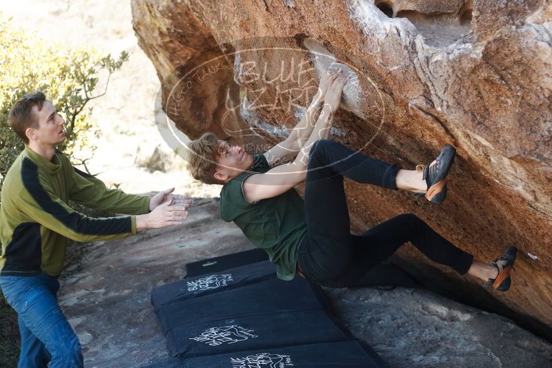 Bouldering in Hueco Tanks on 01/27/2019 with Blue Lizard Climbing and Yoga

Filename: SRM_20190127_1155460.jpg
Aperture: f/3.2
Shutter Speed: 1/500
Body: Canon EOS-1D Mark II
Lens: Canon EF 50mm f/1.8 II