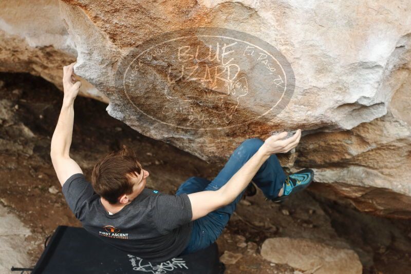 Bouldering in Hueco Tanks on 01/27/2019 with Blue Lizard Climbing and Yoga

Filename: SRM_20190127_1415270.jpg
Aperture: f/4.0
Shutter Speed: 1/500
Body: Canon EOS-1D Mark II
Lens: Canon EF 50mm f/1.8 II