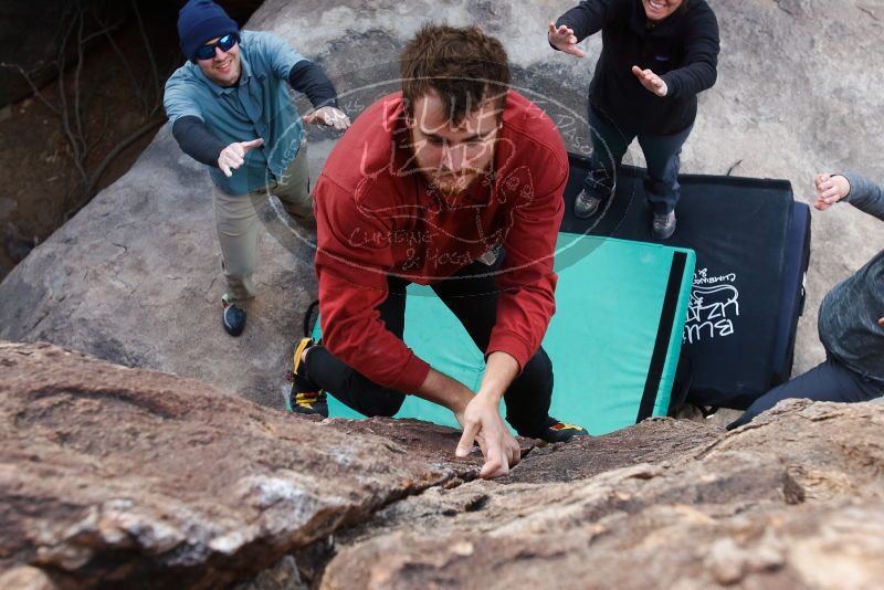 Bouldering in Hueco Tanks on 02/03/2019 with Blue Lizard Climbing and Yoga

Filename: SRM_20190203_1655100.jpg
Aperture: f/5.6
Shutter Speed: 1/250
Body: Canon EOS-1D Mark II
Lens: Canon EF 16-35mm f/2.8 L