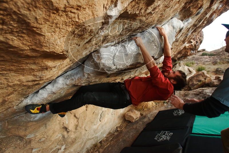 Bouldering in Hueco Tanks on 02/03/2019 with Blue Lizard Climbing and Yoga

Filename: SRM_20190203_1755480.jpg
Aperture: f/5.6
Shutter Speed: 1/250
Body: Canon EOS-1D Mark II
Lens: Canon EF 16-35mm f/2.8 L