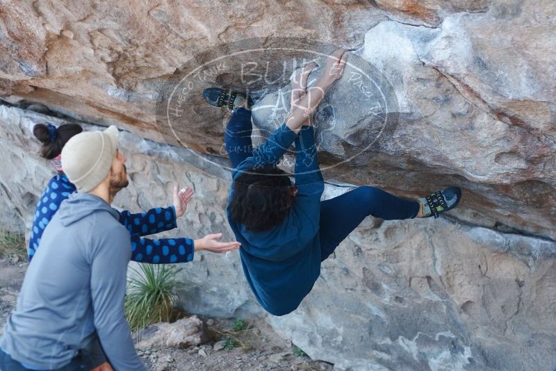 Bouldering in Hueco Tanks on 02/09/2019 with Blue Lizard Climbing and Yoga

Filename: SRM_20190209_1032370.jpg
Aperture: f/2.8
Shutter Speed: 1/250
Body: Canon EOS-1D Mark II
Lens: Canon EF 50mm f/1.8 II