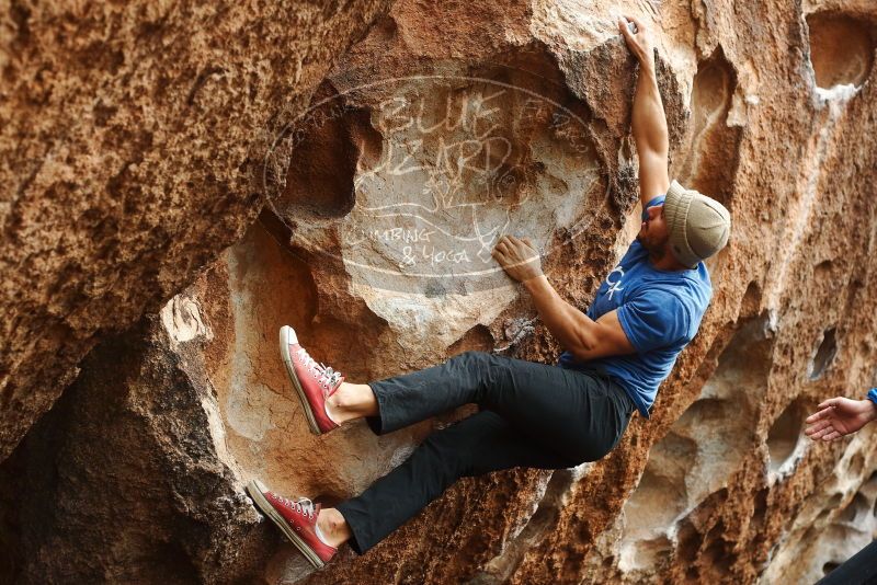 Bouldering in Hueco Tanks on 02/09/2019 with Blue Lizard Climbing and Yoga

Filename: SRM_20190209_1523380.jpg
Aperture: f/4.0
Shutter Speed: 1/500
Body: Canon EOS-1D Mark II
Lens: Canon EF 50mm f/1.8 II