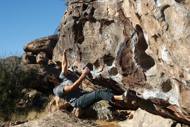 Bouldering in Hueco Tanks on 02/22/2019 with Blue Lizard Climbing and Yoga

Filename: SRM_20190222_1015030.jpg
Aperture: f/4.0
Shutter Speed: 1/640
Body: Canon EOS-1D Mark II
Lens: Canon EF 50mm f/1.8 II