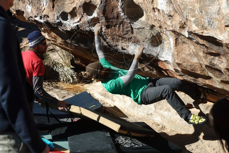 Bouldering in Hueco Tanks on 02/22/2019 with Blue Lizard Climbing and Yoga

Filename: SRM_20190222_1020250.jpg
Aperture: f/4.0
Shutter Speed: 1/640
Body: Canon EOS-1D Mark II
Lens: Canon EF 50mm f/1.8 II