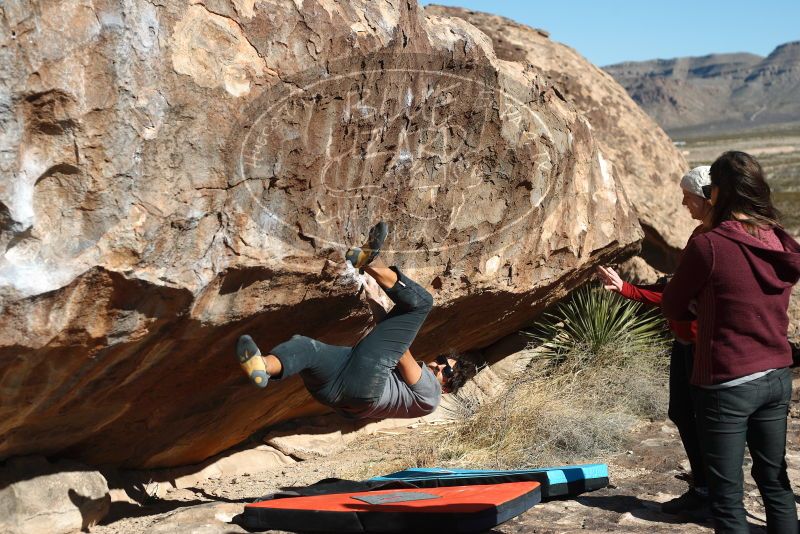 Bouldering in Hueco Tanks on 02/22/2019 with Blue Lizard Climbing and Yoga

Filename: SRM_20190222_1041220.jpg
Aperture: f/4.0
Shutter Speed: 1/640
Body: Canon EOS-1D Mark II
Lens: Canon EF 50mm f/1.8 II