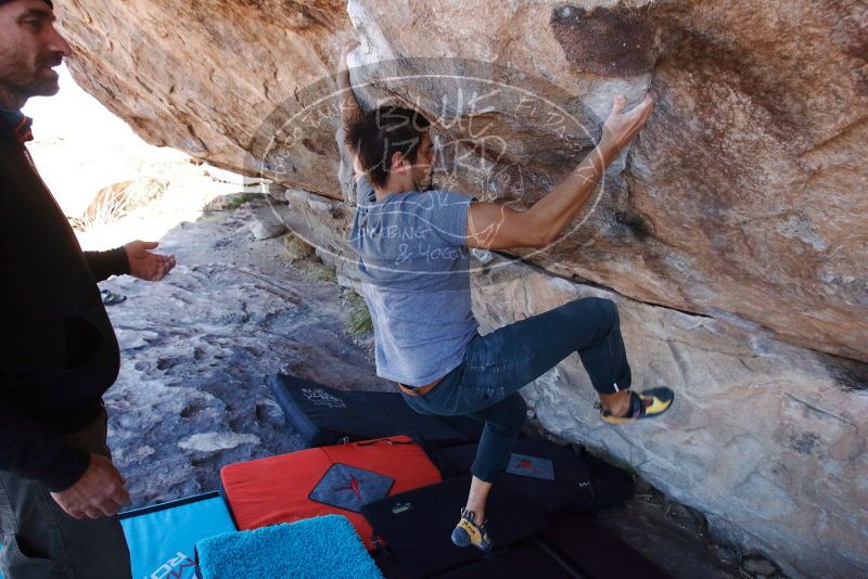 Bouldering in Hueco Tanks on 02/22/2019 with Blue Lizard Climbing and Yoga

Filename: SRM_20190222_1229071.jpg
Aperture: f/6.3
Shutter Speed: 1/250
Body: Canon EOS-1D Mark II
Lens: Canon EF 16-35mm f/2.8 L