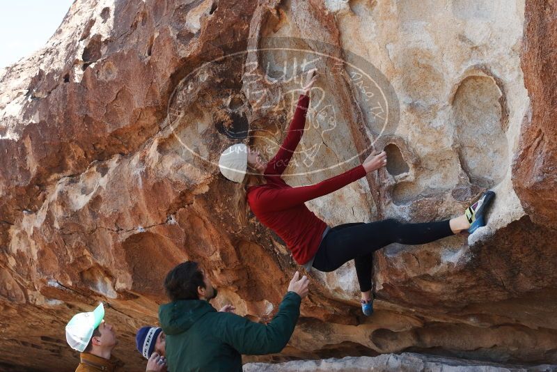 Bouldering in Hueco Tanks on 02/22/2019 with Blue Lizard Climbing and Yoga

Filename: SRM_20190222_1249510.jpg
Aperture: f/6.3
Shutter Speed: 1/250
Body: Canon EOS-1D Mark II
Lens: Canon EF 50mm f/1.8 II