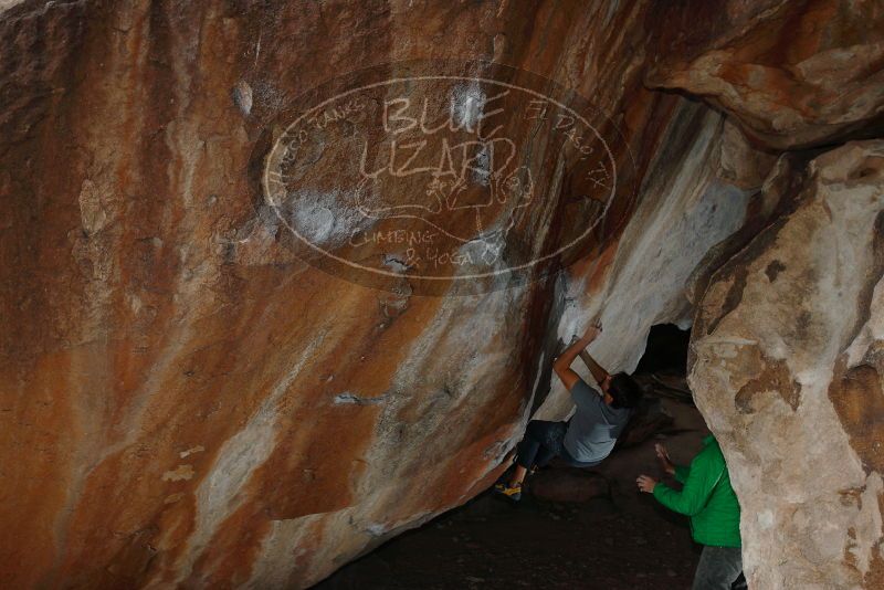 Bouldering in Hueco Tanks on 02/22/2019 with Blue Lizard Climbing and Yoga

Filename: SRM_20190222_1351560.jpg
Aperture: f/7.1
Shutter Speed: 1/250
Body: Canon EOS-1D Mark II
Lens: Canon EF 16-35mm f/2.8 L