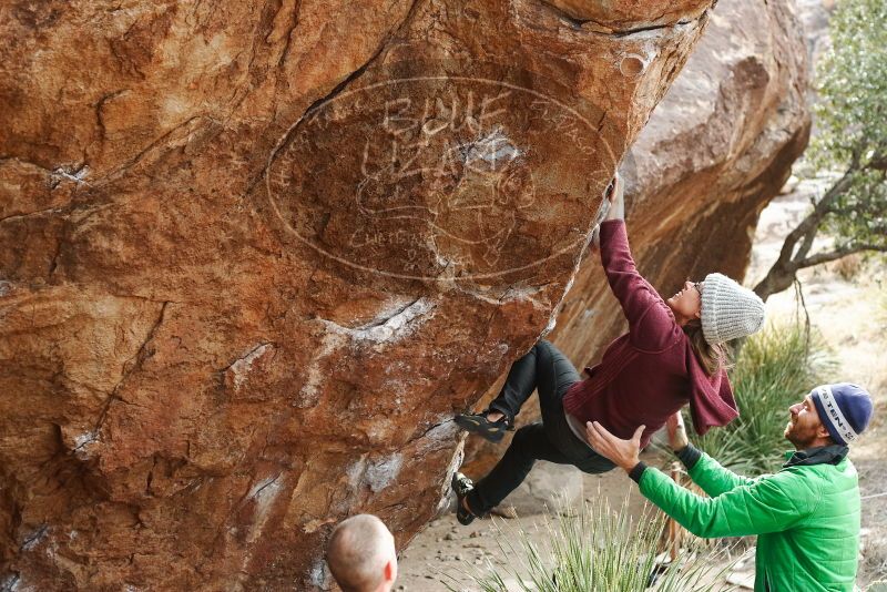 Bouldering in Hueco Tanks on 02/22/2019 with Blue Lizard Climbing and Yoga

Filename: SRM_20190222_1537260.jpg
Aperture: f/4.0
Shutter Speed: 1/320
Body: Canon EOS-1D Mark II
Lens: Canon EF 50mm f/1.8 II