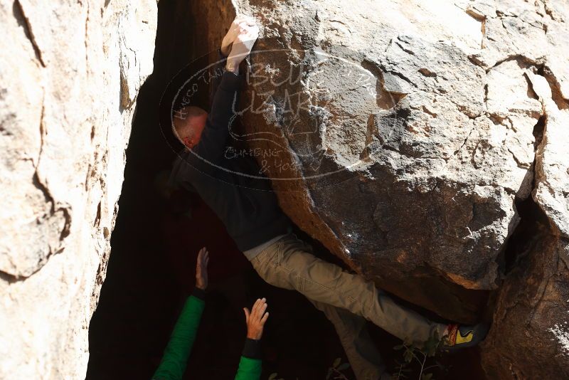 Bouldering in Hueco Tanks on 02/24/2019 with Blue Lizard Climbing and Yoga

Filename: SRM_20190224_1135480.jpg
Aperture: f/4.0
Shutter Speed: 1/1600
Body: Canon EOS-1D Mark II
Lens: Canon EF 50mm f/1.8 II