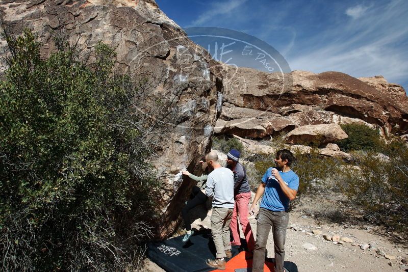 Bouldering in Hueco Tanks on 02/24/2019 with Blue Lizard Climbing and Yoga

Filename: SRM_20190224_1207210.jpg
Aperture: f/5.6
Shutter Speed: 1/250
Body: Canon EOS-1D Mark II
Lens: Canon EF 16-35mm f/2.8 L