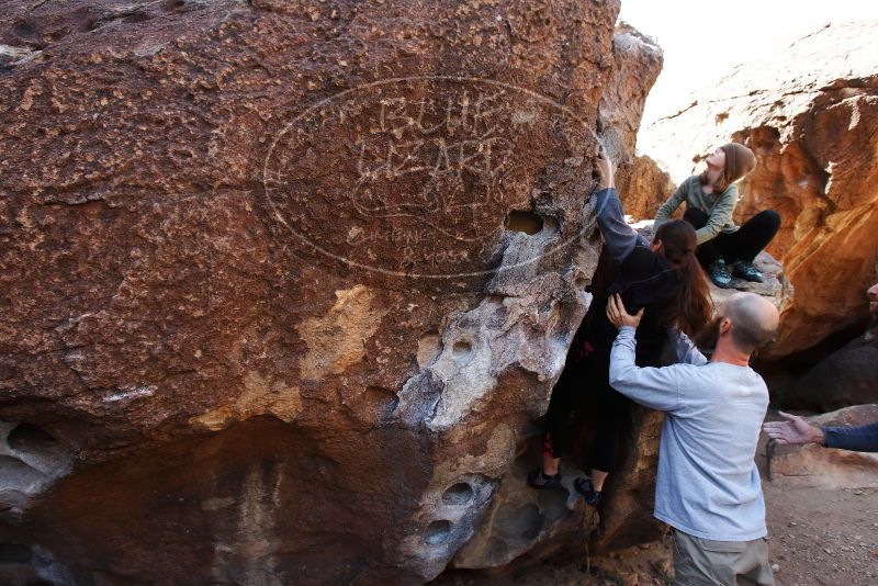 Bouldering in Hueco Tanks on 02/24/2019 with Blue Lizard Climbing and Yoga

Filename: SRM_20190224_1215420.jpg
Aperture: f/5.6
Shutter Speed: 1/400
Body: Canon EOS-1D Mark II
Lens: Canon EF 16-35mm f/2.8 L