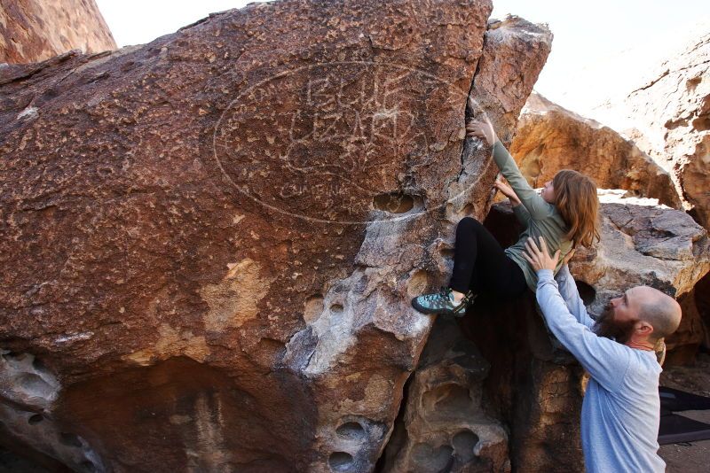 Bouldering in Hueco Tanks on 02/24/2019 with Blue Lizard Climbing and Yoga

Filename: SRM_20190224_1241330.jpg
Aperture: f/5.6
Shutter Speed: 1/250
Body: Canon EOS-1D Mark II
Lens: Canon EF 16-35mm f/2.8 L