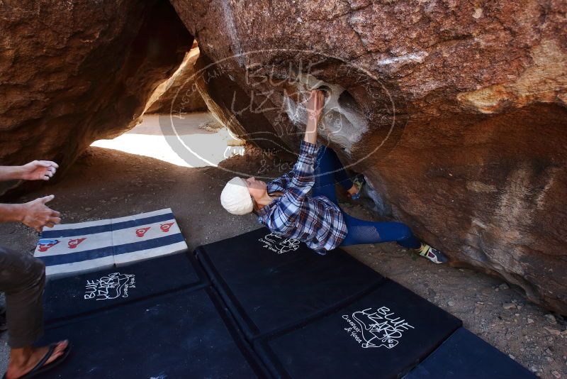 Bouldering in Hueco Tanks on 02/24/2019 with Blue Lizard Climbing and Yoga

Filename: SRM_20190224_1251360.jpg
Aperture: f/5.6
Shutter Speed: 1/250
Body: Canon EOS-1D Mark II
Lens: Canon EF 16-35mm f/2.8 L