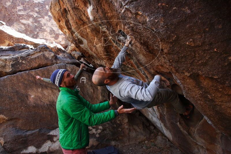 Bouldering in Hueco Tanks on 02/24/2019 with Blue Lizard Climbing and Yoga

Filename: SRM_20190224_1331530.jpg
Aperture: f/5.0
Shutter Speed: 1/400
Body: Canon EOS-1D Mark II
Lens: Canon EF 16-35mm f/2.8 L