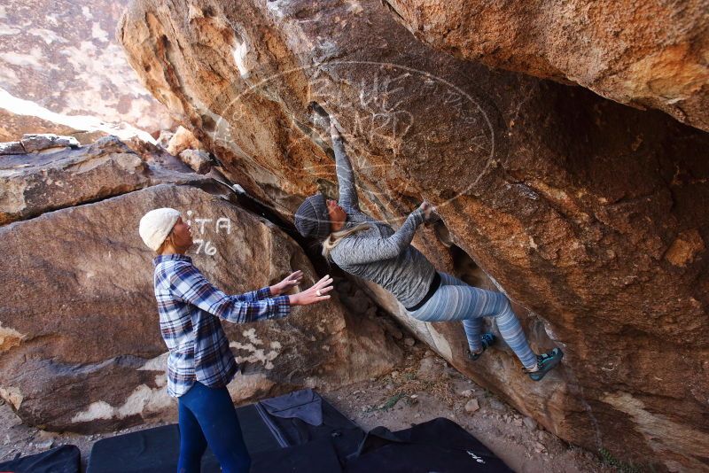 Bouldering in Hueco Tanks on 02/24/2019 with Blue Lizard Climbing and Yoga

Filename: SRM_20190224_1350370.jpg
Aperture: f/5.0
Shutter Speed: 1/250
Body: Canon EOS-1D Mark II
Lens: Canon EF 16-35mm f/2.8 L