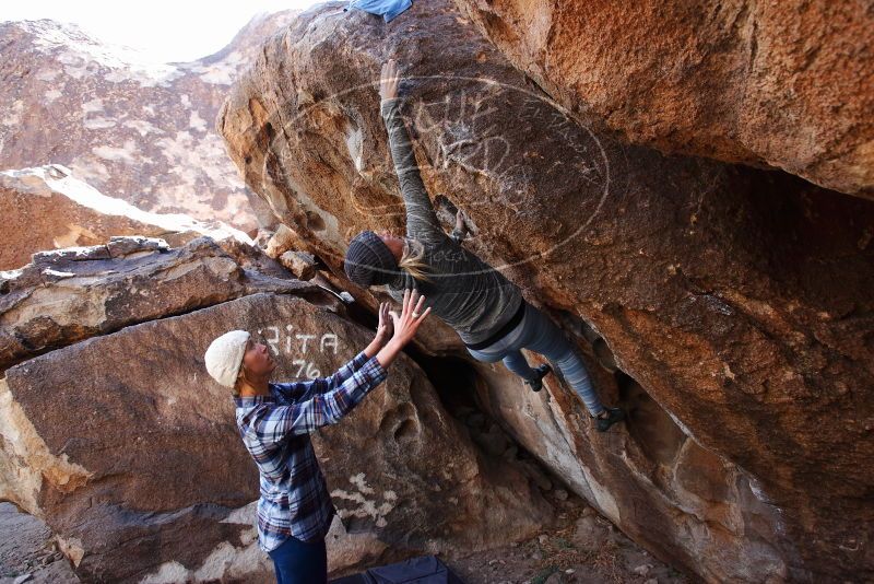 Bouldering in Hueco Tanks on 02/24/2019 with Blue Lizard Climbing and Yoga

Filename: SRM_20190224_1350410.jpg
Aperture: f/5.0
Shutter Speed: 1/320
Body: Canon EOS-1D Mark II
Lens: Canon EF 16-35mm f/2.8 L