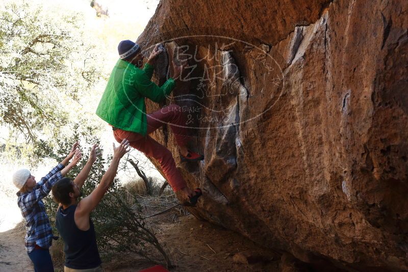 Bouldering in Hueco Tanks on 02/24/2019 with Blue Lizard Climbing and Yoga

Filename: SRM_20190224_1530250.jpg
Aperture: f/4.0
Shutter Speed: 1/800
Body: Canon EOS-1D Mark II
Lens: Canon EF 50mm f/1.8 II