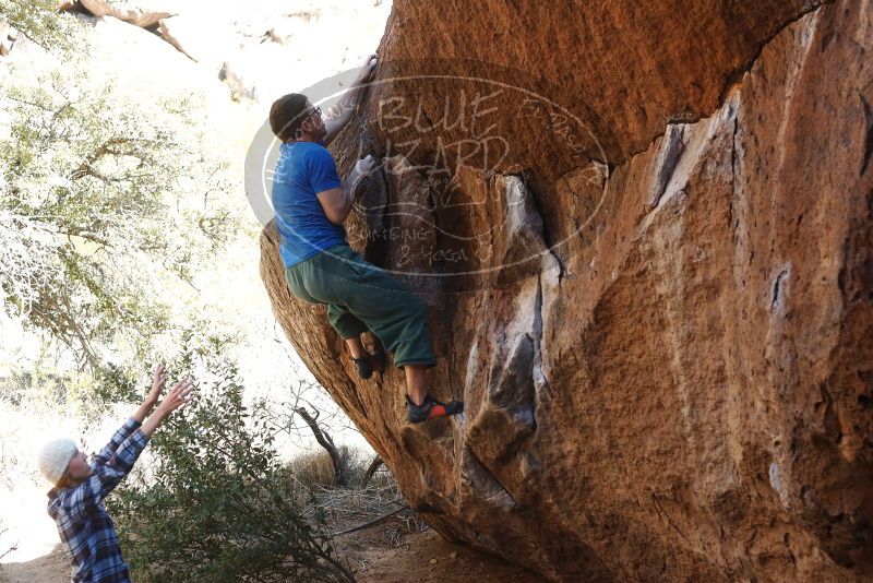 Bouldering in Hueco Tanks on 02/24/2019 with Blue Lizard Climbing and Yoga

Filename: SRM_20190224_1531180.jpg
Aperture: f/4.0
Shutter Speed: 1/800
Body: Canon EOS-1D Mark II
Lens: Canon EF 50mm f/1.8 II