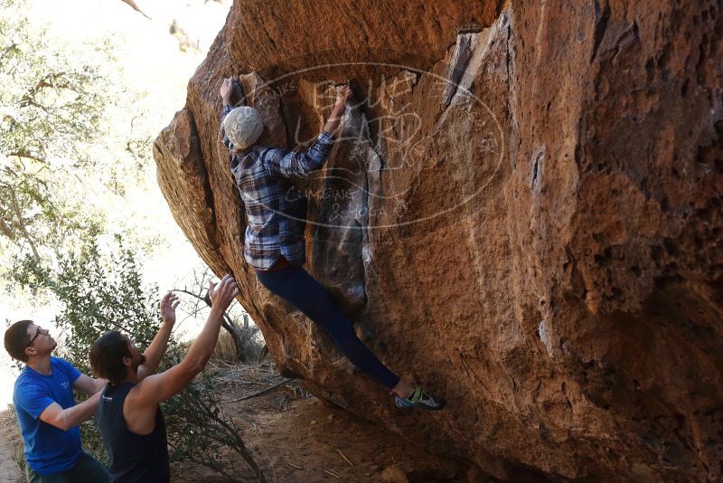 Bouldering in Hueco Tanks on 02/24/2019 with Blue Lizard Climbing and Yoga

Filename: SRM_20190224_1543530.jpg
Aperture: f/4.0
Shutter Speed: 1/400
Body: Canon EOS-1D Mark II
Lens: Canon EF 50mm f/1.8 II