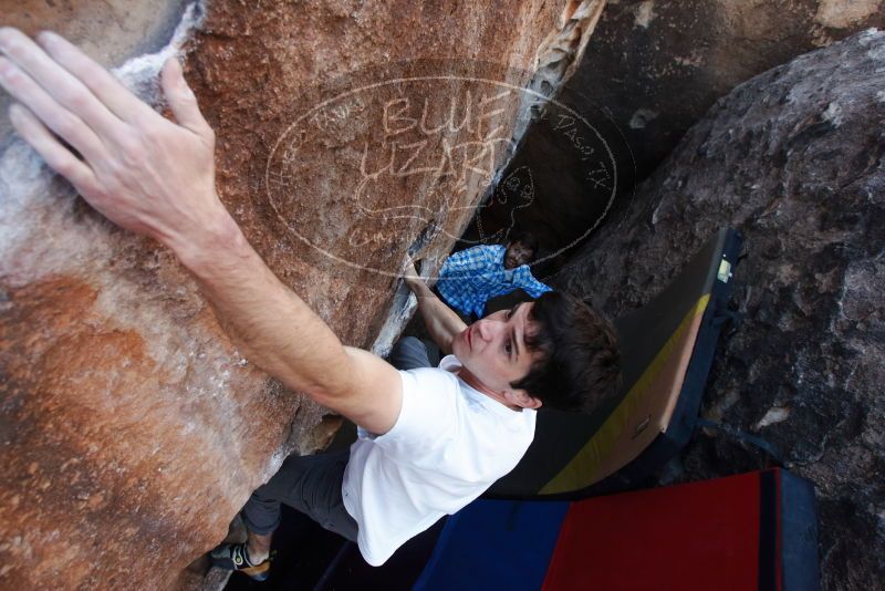 Bouldering in Hueco Tanks on 03/01/2019 with Blue Lizard Climbing and Yoga

Filename: SRM_20190301_1130350.jpg
Aperture: f/5.6
Shutter Speed: 1/320
Body: Canon EOS-1D Mark II
Lens: Canon EF 16-35mm f/2.8 L