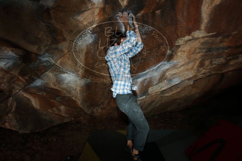 Bouldering in Hueco Tanks on 03/02/2019 with Blue Lizard Climbing and Yoga

Filename: SRM_20190302_1214110.jpg
Aperture: f/8.0
Shutter Speed: 1/250
Body: Canon EOS-1D Mark II
Lens: Canon EF 16-35mm f/2.8 L