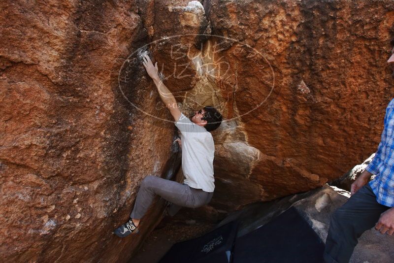 Bouldering in Hueco Tanks on 03/02/2019 with Blue Lizard Climbing and Yoga

Filename: SRM_20190302_1555230.jpg
Aperture: f/5.6
Shutter Speed: 1/250
Body: Canon EOS-1D Mark II
Lens: Canon EF 16-35mm f/2.8 L