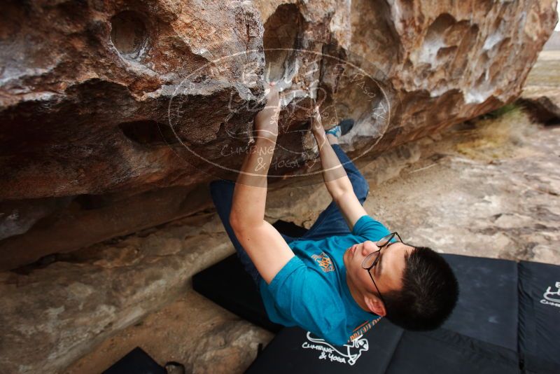 Bouldering in Hueco Tanks on 03/08/2019 with Blue Lizard Climbing and Yoga

Filename: SRM_20190308_1301400.jpg
Aperture: f/5.6
Shutter Speed: 1/250
Body: Canon EOS-1D Mark II
Lens: Canon EF 16-35mm f/2.8 L