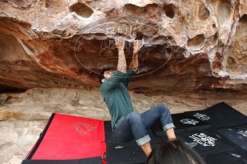 Bouldering in Hueco Tanks on 03/08/2019 with Blue Lizard Climbing and Yoga

Filename: SRM_20190308_1310440.jpg
Aperture: f/5.0
Shutter Speed: 1/250
Body: Canon EOS-1D Mark II
Lens: Canon EF 16-35mm f/2.8 L