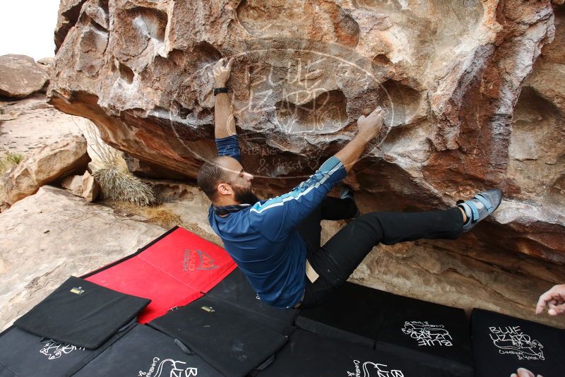 Bouldering in Hueco Tanks on 03/08/2019 with Blue Lizard Climbing and Yoga

Filename: SRM_20190308_1313560.jpg
Aperture: f/5.0
Shutter Speed: 1/400
Body: Canon EOS-1D Mark II
Lens: Canon EF 16-35mm f/2.8 L