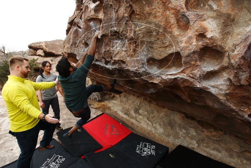 Bouldering in Hueco Tanks on 03/08/2019 with Blue Lizard Climbing and Yoga

Filename: SRM_20190308_1324590.jpg
Aperture: f/5.6
Shutter Speed: 1/400
Body: Canon EOS-1D Mark II
Lens: Canon EF 16-35mm f/2.8 L