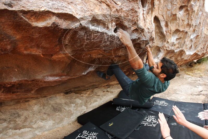 Bouldering in Hueco Tanks on 03/08/2019 with Blue Lizard Climbing and Yoga

Filename: SRM_20190308_1333150.jpg
Aperture: f/5.6
Shutter Speed: 1/250
Body: Canon EOS-1D Mark II
Lens: Canon EF 16-35mm f/2.8 L