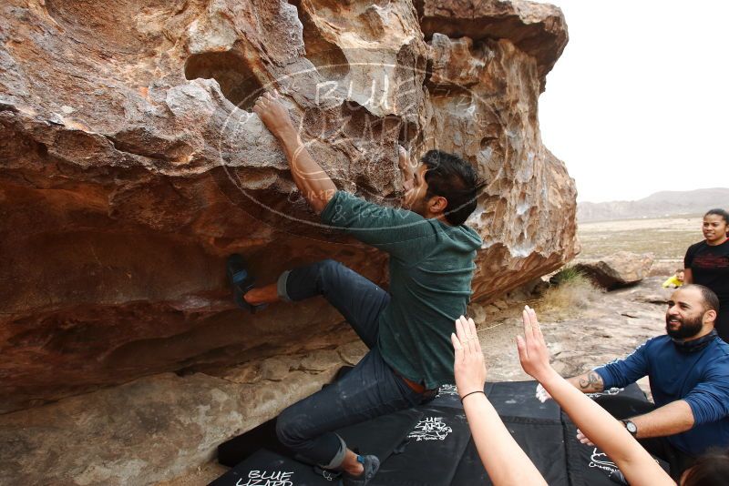 Bouldering in Hueco Tanks on 03/08/2019 with Blue Lizard Climbing and Yoga

Filename: SRM_20190308_1333360.jpg
Aperture: f/5.6
Shutter Speed: 1/400
Body: Canon EOS-1D Mark II
Lens: Canon EF 16-35mm f/2.8 L