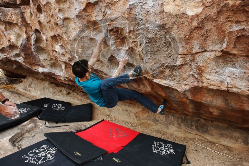 Bouldering in Hueco Tanks on 03/08/2019 with Blue Lizard Climbing and Yoga

Filename: SRM_20190308_1344230.jpg
Aperture: f/5.6
Shutter Speed: 1/320
Body: Canon EOS-1D Mark II
Lens: Canon EF 16-35mm f/2.8 L