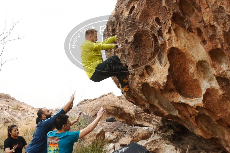 Bouldering in Hueco Tanks on 03/08/2019 with Blue Lizard Climbing and Yoga

Filename: SRM_20190308_1408030.jpg
Aperture: f/5.6
Shutter Speed: 1/400
Body: Canon EOS-1D Mark II
Lens: Canon EF 16-35mm f/2.8 L