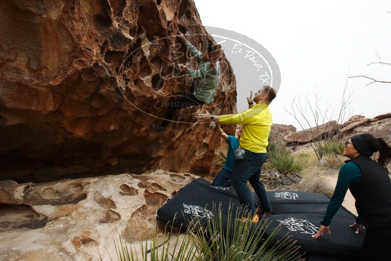 Bouldering in Hueco Tanks on 03/08/2019 with Blue Lizard Climbing and Yoga

Filename: SRM_20190308_1418270.jpg
Aperture: f/5.6
Shutter Speed: 1/500
Body: Canon EOS-1D Mark II
Lens: Canon EF 16-35mm f/2.8 L