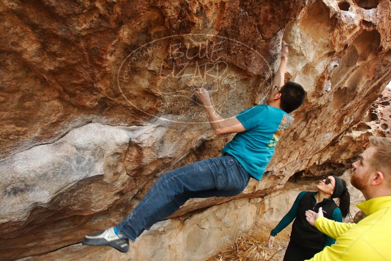 Bouldering in Hueco Tanks on 03/08/2019 with Blue Lizard Climbing and Yoga

Filename: SRM_20190308_1426490.jpg
Aperture: f/5.6
Shutter Speed: 1/250
Body: Canon EOS-1D Mark II
Lens: Canon EF 16-35mm f/2.8 L